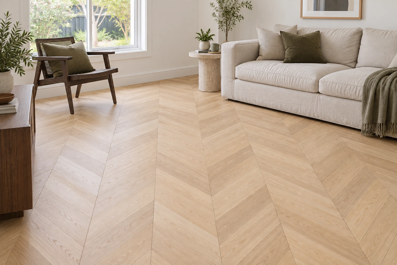 Chevron 590 &middot; Interior with oak flooring